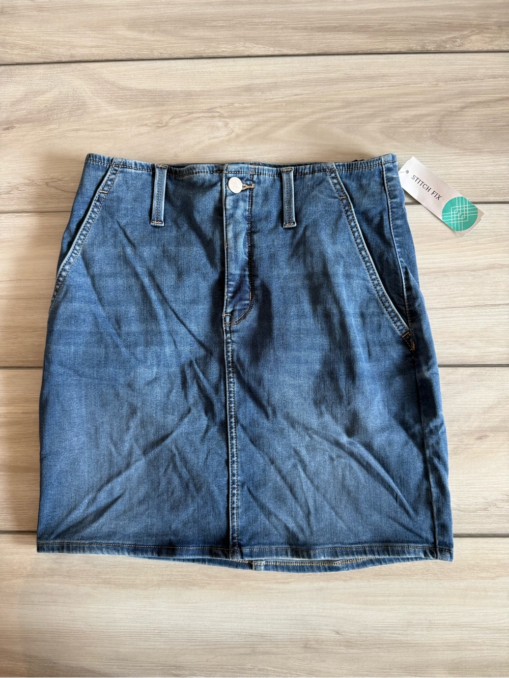 41 Hawthorn Lyric High Waisted Mini Skirt Blue Size 4 NWT STITCH FIX - Picture 5 of 11
